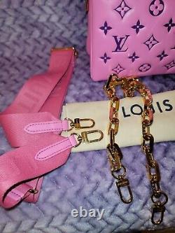 Louis Vuitton Coussin Pm Rose Purple Lambskin Leather Gold Chain Limited Rare