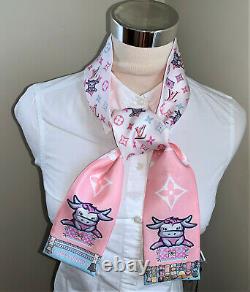 Louis Vuitton Nwt Rodeo Bandeau Pink Limited Edition Silk Twilly Foulard