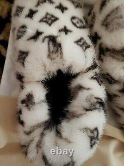 Louis Vuitton Sleeper Mink Fur Plats Blanc & Noir 40 Taille, Nouvelle Edition Limitée