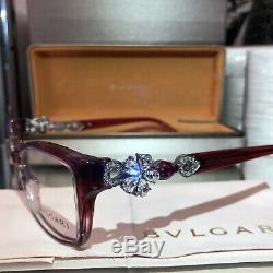 Lunettes Bvlgari Cristal Swarovski Limited Edition 4058-b Ruby Sold Out! Rare