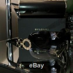 Lunettes De Soleil Bvlgari 6063-b Limited Edition Cristal Swarovski Black Gold Rare