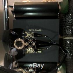 Lunettes De Soleil Bvlgari 6063-b Limited Edition Cristal Swarovski Black Gold Rare