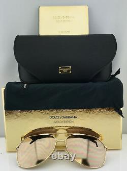 Lunettes De Soleil Dolce & Gabbana Edition Gold Aviator Dg2166 K02/f9 Or Rose 18k