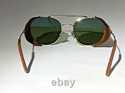 Lunettes de soleil L. G. R Dahlak AMREF Limited Edition en or / G-15 / Cuir RARE