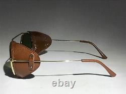 Lunettes de soleil L. G. R Dahlak AMREF Limited Edition en or / G-15 / Cuir RARE