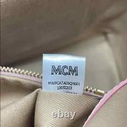 MCM Classic Leather Shopper Tote Bag Powder Rose Black Logo Italie Nouveau Scellé