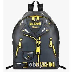 MOSCHINO X SIMS NWT sac à dos en cuir à effet pixel pour la piste de défilé édition limitée