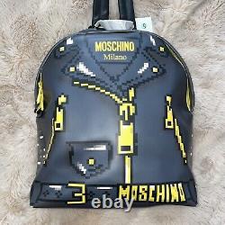 MOSCHINO X SIMS NWT sac à dos en cuir à effet pixel pour la piste de défilé édition limitée