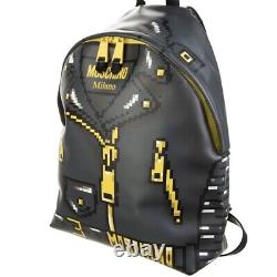 MOSCHINO X SIMS NWT sac à dos en cuir à effet pixel pour la piste de défilé édition limitée