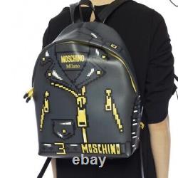 MOSCHINO X SIMS NWT sac à dos en cuir à effet pixelisé édition limitée de la collection de la passerelle