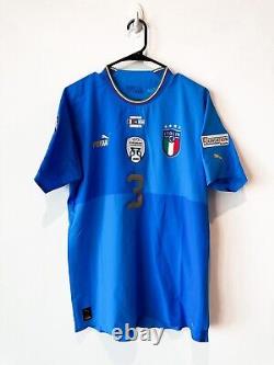 Maillot de football domicile de Giorgio Chiellini, version joueur, Italie 2022/23, taille L.