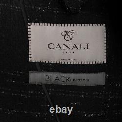 Manteau Canali en laine mélangée édition noire NWT taille 52R (L US) à carreaux noirs