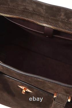 Métier de London 'Private Eye' dans le sac en daim italien couleur chocolat 3650 $ BNWT