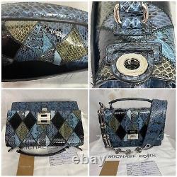 Michael Kors Collection-patchwork Snakeskin Medium Bancroft Bag Brand New! 1790 $