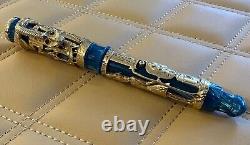 Montegrappa Luxor Blue Nile Édition Limitée Stylo en Or Jaune Massif 18K LE 188