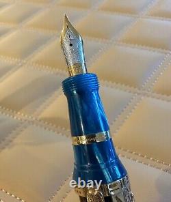 Montegrappa Luxor Blue Nile Édition Limitée Stylo en Or Jaune Massif 18K LE 188