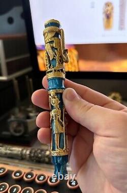 Montegrappa Luxor Nil Bleu Édition Limitée Stylo en Or Jaune Massif 18K LE 188