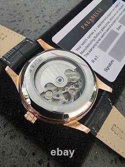 Montre automatique pour homme en or rose de marque italienne, nouvelle édition limitée classique pour affaires