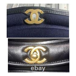 New Auth Chanel Classic Flap Black Puffy Calfskin Gold Hw Crossbody Sac À Épaulettes