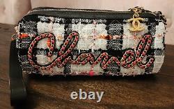 New Chanel Tweed Bowling Bag White/black/pink 2020 Edition Limitée