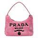 New Prada Pink Re-edition 2000 Terry Mini Bag/purse Faux Fur Edition Limitée