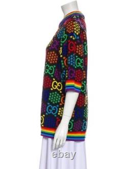 New Women's Gucci Limited Edition 2020 Gg Psychedelic Multicolor Sweater Taille M