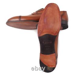 Nib $2250 Brioni Limited-edition Cognac Brown Cap Toe Derby Us 8 Chaussures De Robe