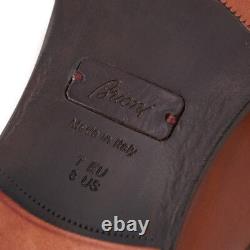 Nib $2250 Brioni Limited-edition Cognac Brown Cap Toe Derby Us 8 Chaussures De Robe