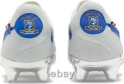 Nike Legend 9 Elite MI FG Fabriqué en Italie Blanc Bleu Royal Chaussures de football pour hommes, taille 10,5.