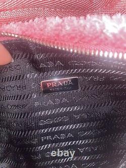 Nouveau 1390 $ Prada Pink Re-edition 2000 Terry Mini Bag/purse