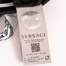 Nouveau 725 $ Versace White Nylon Medusa Amplifié Logo Large Beach Travel Tote Bag