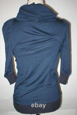 Nouveau Femmes XL T.n.-o. Designer Italie Baci & Abbracci Gold Edition Limitée Blue Top