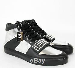 Nouveau Gucci Cuir Argent Hommes Haut-top Sneaker Limited Edition 376194 1064