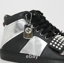 Nouveau Gucci Homme Silver Leather High-top Sneaker Limited Edition 8g 376194 1064