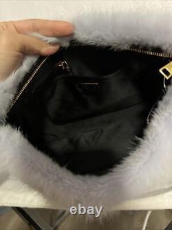 Nouveau Prada Milano Runway Mink Fur Clutch Evening Bag Pochette Nuvola Nero 3800$
