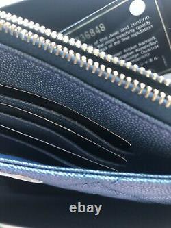 Nouvelle Pochette Auth Chanel Blue Caviar Wallet Wallet Clutch 2019 Limited Edition