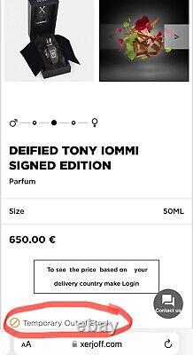 Nouvelle édition signée du parfum Xerjoff Deified Tony Iommi 50 ml / 1.7 oz