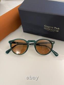 Oliver Peoples Gregory Peck Sun Édition Limitée en Teal Foncé/Cognac Prix de détail suggéré $487