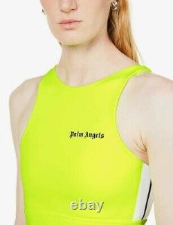 Palm Angels Neon Yellow Sports Bra Track Crop Top Xs Uk 6 Eu 34 Us 2 Bnwt £145