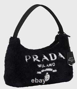 Prada Re-edition 2000 Terry Mini Sac À Epaules Noir/blanc 8 Limited Ed. Nouveau