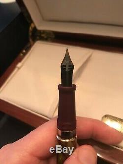 Rare Aurora Asie Verte Limited Edition Fountain Pen Nib 18k M Présentation Boîte