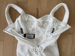 Robe bustier mini en éponge blanche DOLCE & GABBANA KIM 2023 Réédition des années 90 taille 42