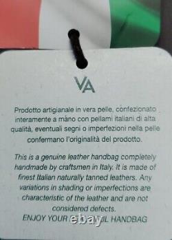 Sac à dos en cuir véritable Valentina Teal fabriqué en Italie, 13×10×4 pouces, neuf avec étiquette (NWT)