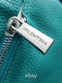 Sac à dos en cuir véritable Valentina Teal fabriqué en Italie, 13×10×4 pouces, neuf avec étiquette (NWT)