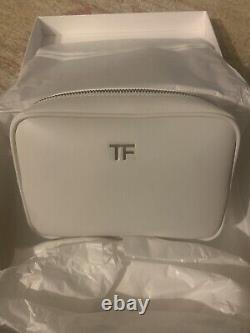 Sac cosmétique Tom Ford Soliele en cuir blanc édition limitée nouvellement fabriqué en Italie.
