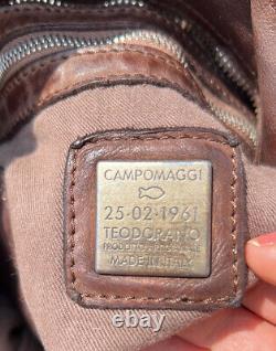 Sac en cuir brun embellie Siena de Campomaggi Italie neuf avec étiquette 895 $