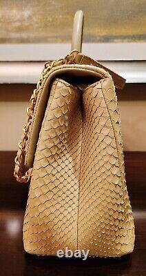 Sac en peau de python Chanel beige tan 25171080 TOUT NEUF MEGA RARE