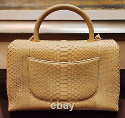 Sac en peau de python Chanel beige tan 25171080 TOUT NEUF MEGA RARE