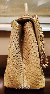 Sac en peau de python Chanel beige tan 25171080 TOUT NEUF MEGA RARE