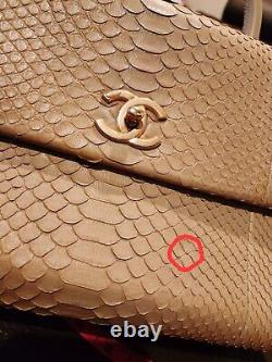 Sac en peau de python Chanel beige tan 25171080 TOUT NEUF MEGA RARE